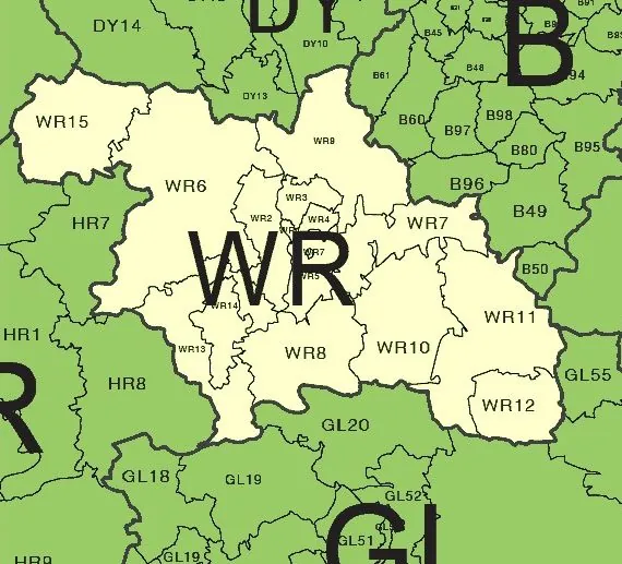 Worcester Drains Service Areas Map